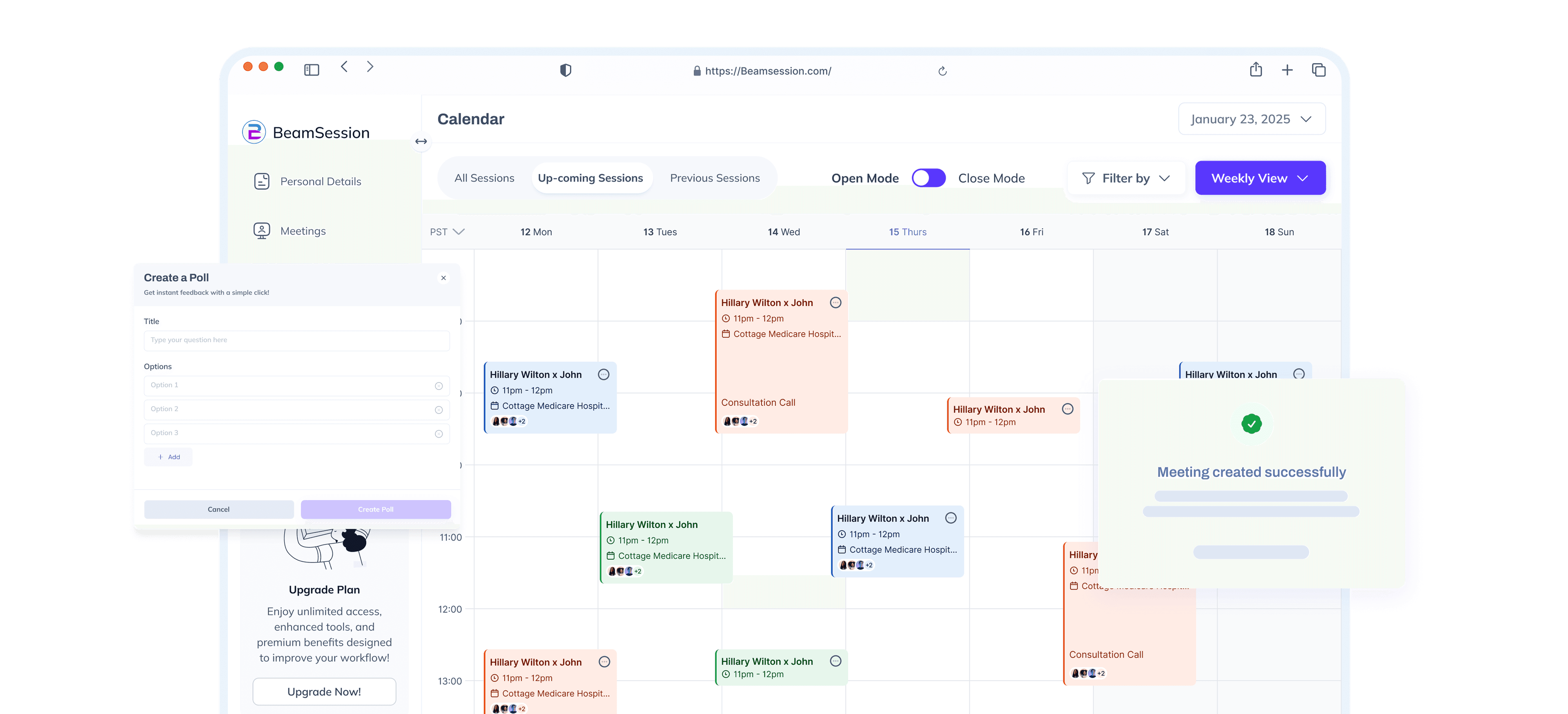 Hero illustration of people in a video meeting